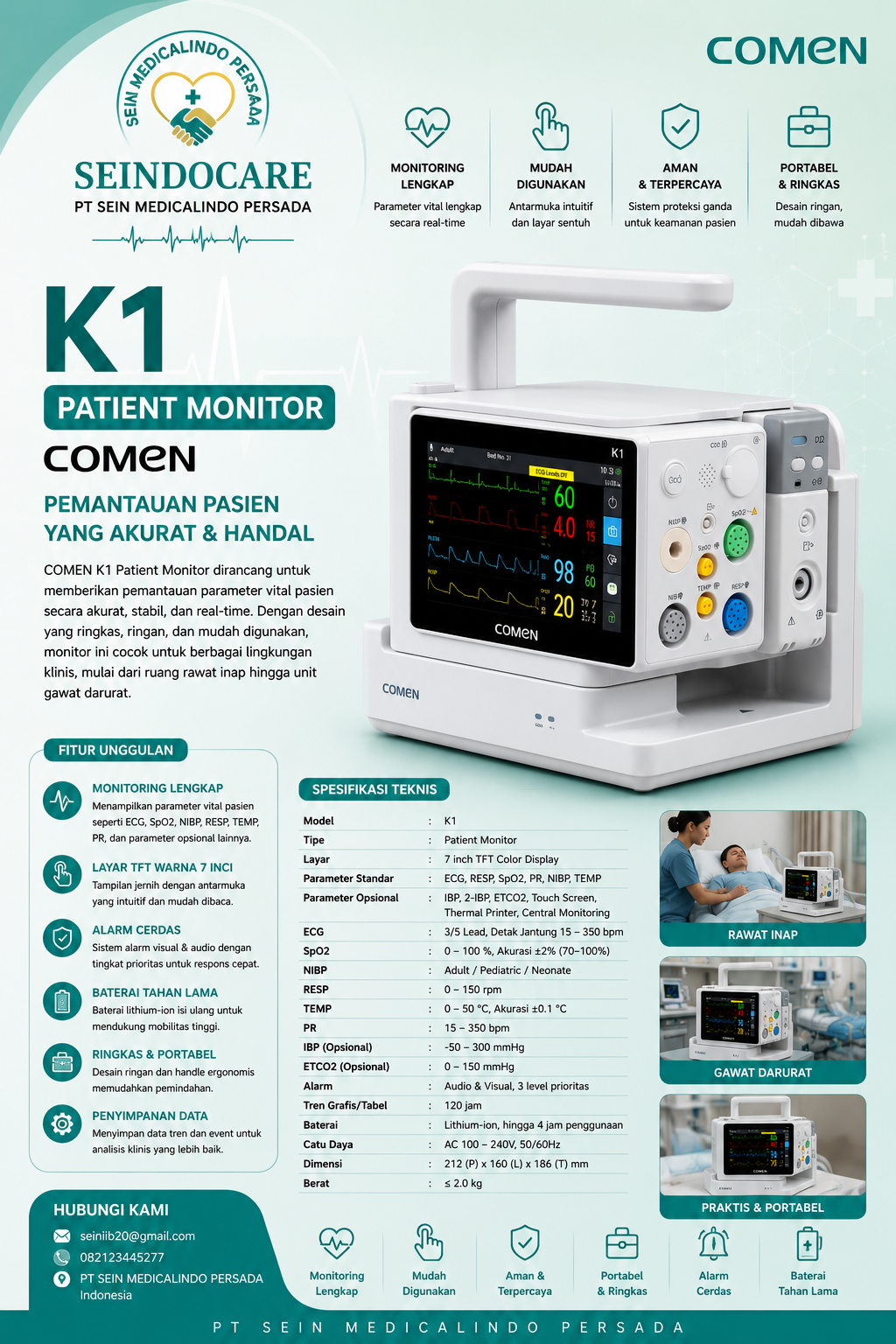 Pasien Monitor Comen K1