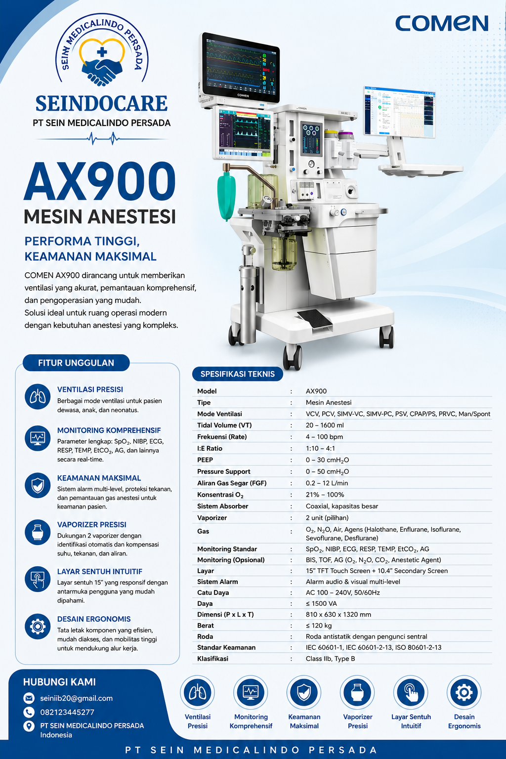 Anesthesia Machine Comen AX900