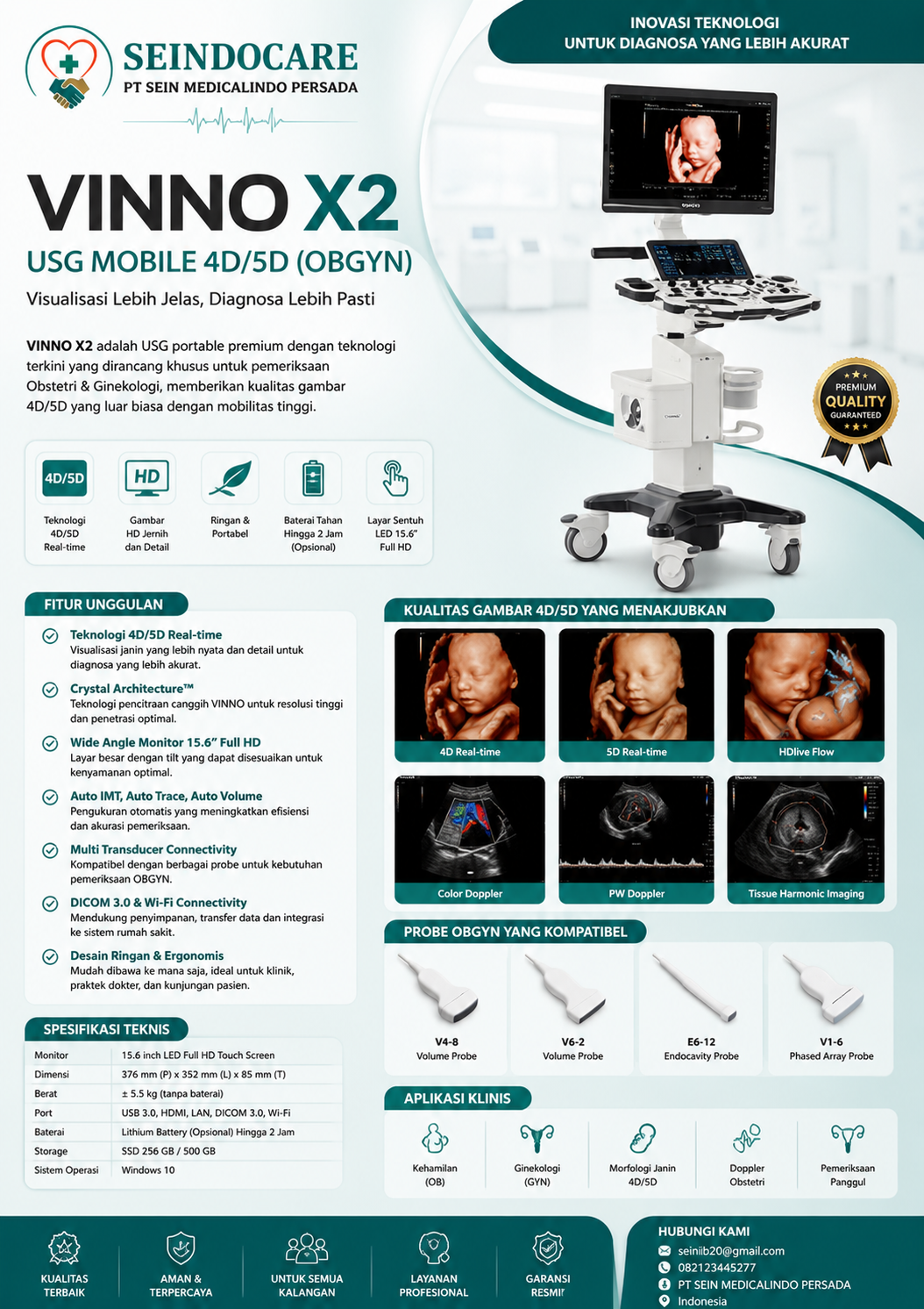 USG Mobile 4D/5D Jantung VINNO X2