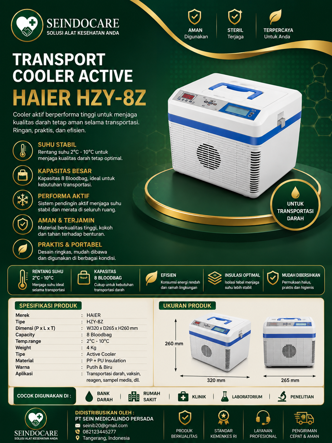 ❄️ Active Transport Cooler HAIER HZY-8Z